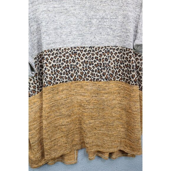 Umgee Open Front Short Sleeve Long Cardigan-M/L-Colorblock-Boho-Lagenlook - Picture 9 of 10